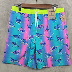 Chubbies Swim Trunks Kids Youth XL Blue Pink The Dino Delights Magic Print